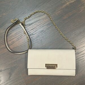 Zac Posen White Crossbody Bag with Gold Chain